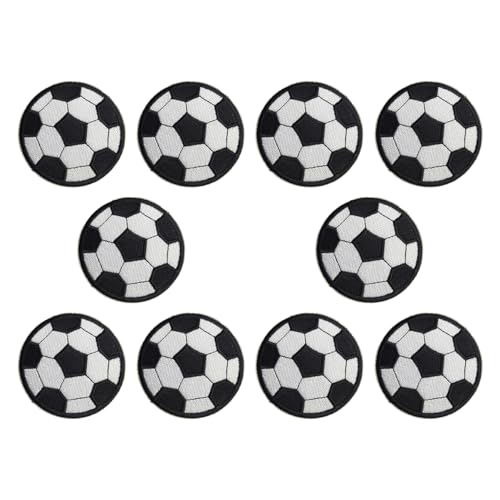 GALPADA 20 Stück Teiliges Fußballform Patches Aufbügelbare Applikationen für Kleidung Jeans und Bastelarbeiten DIY Reparatur Patches Hochwertige Stickerei von GALPADA