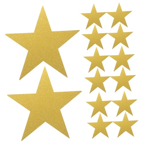 GALPADA 20 Stück Teiliges Goldene Papier Ausschnitte Handgeschnittene Filigrane Sterne für Klassenzimmer Dekoration DIY Bastelpapier für Pinnwand Schulzubehör Dekorative Wandgestaltung von GALPADA