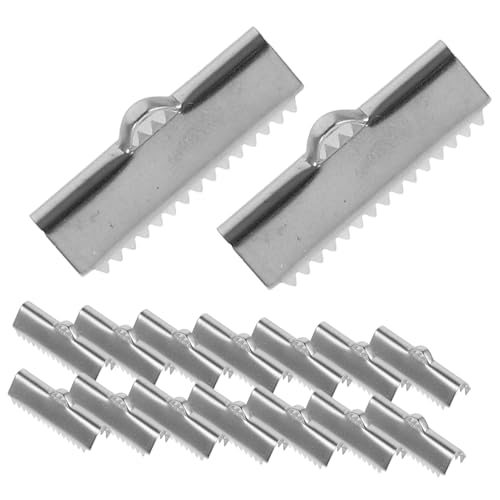 GALPADA 20 Stück Teiliges Lederband Endkappen aus Stabile Bandklemmen für Lederbänder Vielseitig Einsetzbar für Schmuckherstellung und Armbänder Langlebige Crimpverschluss Clips von GALPADA