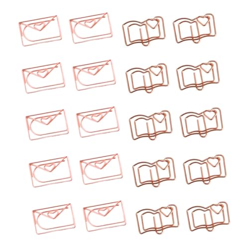 GALPADA 20 Stück Teiliges Rosen Gold Buch und Umschlagförmige Büroklammern Kleine Dekorative Briefklammern Vielseitige Clips für Notizen Lesezeichen und Scrapbooking Langlebig und GALPADA 20 Stück Teiliges Rosen Gold Buch und Umschlagförmige Büroklammern Kleine Dekorative Briefklammern Vielseitige Clips für Notizen Lesezeichen und Scrapbooking Langlebig und von GALPADA