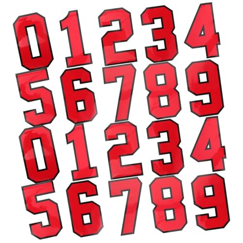 GALPADA 20 Stück Teiliges Rote Gestickte Aufnäher Dekorative Jersey nummern patches zum Aufbügeln und Nähen Vielseitig für Trikots Shirts Pullover Kissen und Heimtextilien Geeignet GALPADA 20 Stück Teiliges Rote Gestickte Aufnäher Dekorative Jersey nummern patches zum Aufbügeln und Nähen Vielseitig für Trikots Shirts Pullover Kissen und Heimtextilien Geeignet von GALPADA