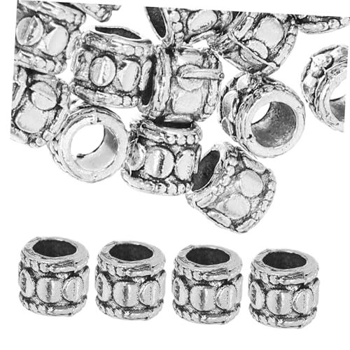 GALPADA 20 Stück Teiliges Tibetische Silberoptik Metallperlen mit Großem Loch Zinklegierung Abstandshalter für DIY Schmuckherstellung Vielseitige Vintage Spacer Beads für Armbänder und von GALPADA