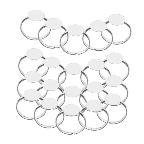GALPADA 20 Stück Teiliges Verstellbares Ringrohling aus Metall mit Rundem Pad für Schmuckherstellung Einstellbare Blank Ringe Basis für DIY Schmuckbastelsets und Individuelle GALPADA 20 Stück Teiliges Verstellbares Ringrohling aus Metall mit Rundem Pad für Schmuckherstellung Einstellbare Blank Ringe Basis für DIY Schmuckbastelsets und Individuelle von GALPADA
