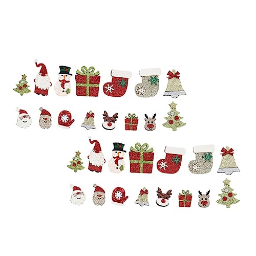 GALPADA 20 Stück Teiliges Weihnachtsaufnäher mit Glitzer Bestickte Stoffapplikationen für DIY Kleidung und Accessoires Robuste Nähflicken mit Sauberen Kanten Vielseitig für Jacken Hüte von GALPADA