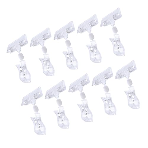 GALPADA 20 Stück Transparente Drehbare Preisschildhalter Clips Vielseitige Werbeaufsteller für Supermarktregale Robuste Leichte Etikettenhalter für Geschäftsanzeigen und Displays von GALPADA