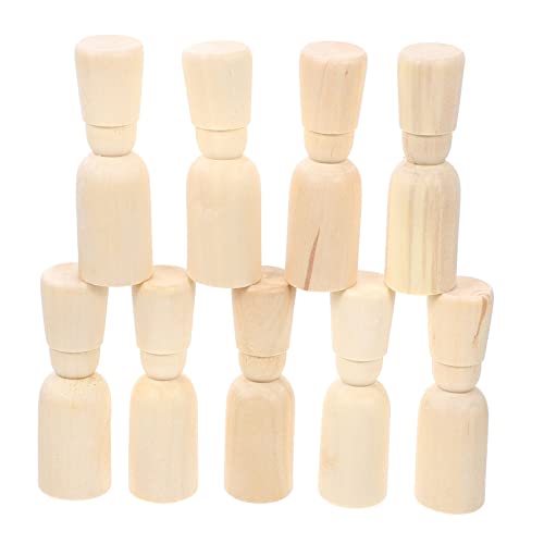 GALPADA 20 Stück Unbemalte Holz Puppen für DIY Bastelprojekte Kreative Holzfiguren zum Bemalen für Erwachsene Bastelmaterial für Kreative Kunstprojekte von GALPADA