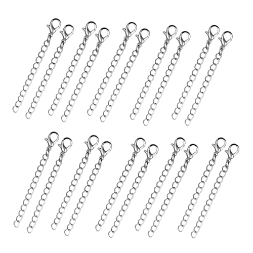 GALPADA 20 Stück Verlängerungsketten für und Armbänder mit Karabinerverschluss Silber Lange DIY Schmuckzubehör für Kreationen GALPADA 20 Stück Verlängerungsketten für und Armbänder mit Karabinerverschluss Silber Lange DIY Schmuckzubehör für Kreationen von GALPADA