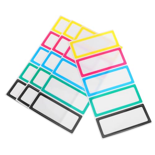 GALPADA 20 Stück Wiederverwendbare Abwischbare Etiketten Regenbogenfarben Nano Aufkleber für Gläser Behälter und Organisation Entfernbare Klebeetiketten für Büro und Zuhause von GALPADA