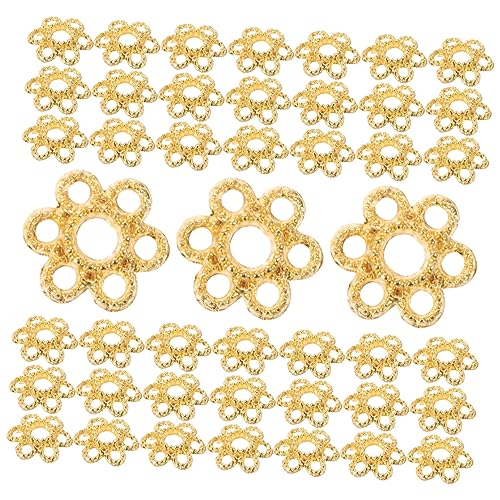 GALPADA 200 Stück Blumenförmige Perlenkappen Legierung Goldfarbene DIY Schmuckzubehör für Armbänder und Bastelarbeiten Accessoires für Kreative Projekte von GALPADA