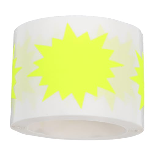 GALPADA 200 Stück Fluoreszierende Burst Papieraufkleber für Garagenverkauf Preisetiketten für Höfe Diy Deko Gelb Vielseitig Einsetzbar von GALPADA