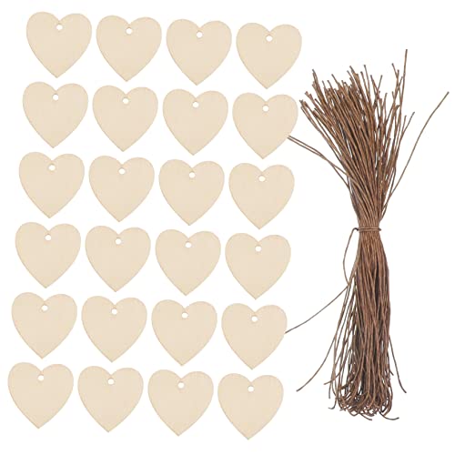GALPADA 200 Stück Holzherzen Unbehandelte Holzanhänger für DIY Projekte für Hochzeiten Bastelarbeiten Geschenkanhänger und Festliche Dekorationen von GALPADA