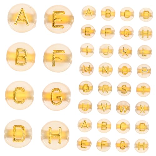 GALPADA 200 Stück Leuchtende Buchstabenperlen DIY Schmuckherstellung Acrylbunte Armbandperlen Runde Bastelperlen für Handgemachten Schmuck Vielseitiges Perlenset für Kreative DIY von GALPADA