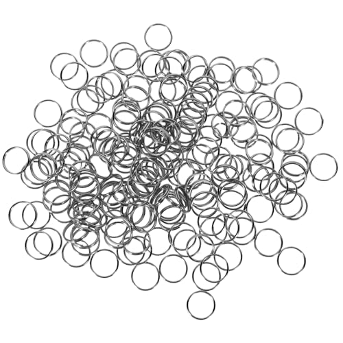 GALPADA 200 Stück Metall Split Ringe Kleine Runde Schlüsselringe für Schlüsselbund DIY Zubehör Hochwertige Schlüsselanhänger Ringe Schwarz Pack von GALPADA