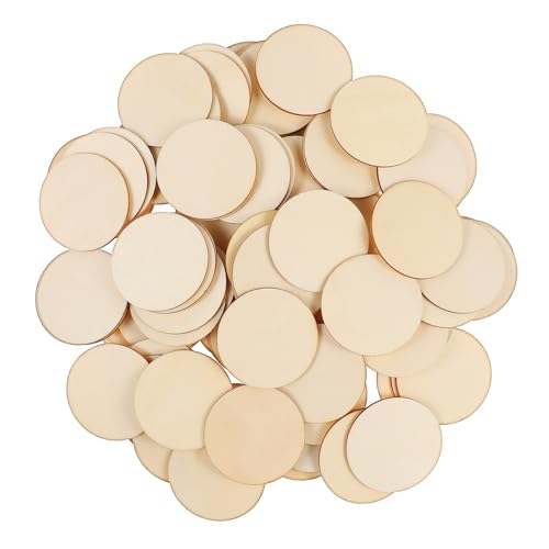 GALPADA 200 Stück Runde Holzscheiben Naturbelassene Holzkreise für Basteln DIY Dekoration Schmuckherstellung und Heimdeko Glatte Oberfläche Langlebiges Holzmaterial von GALPADA