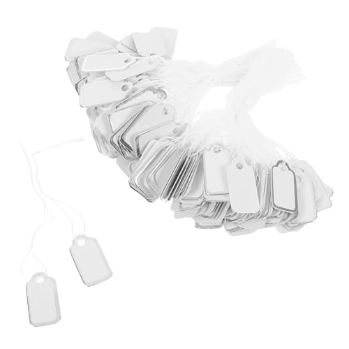 GALPADA 200 Stück Schmuck Preisetiketten mit Baumwollschnur Weiße Papieranhänger mit Elegantem Silberrand Robuste Schmuckanhänger zum Aufhängen für Boutique und Einzelhandelspräsentation GALPADA 200 Stück Schmuck Preisetiketten mit Baumwollschnur Weiße Papieranhänger mit Elegantem Silberrand Robuste Schmuckanhänger zum Aufhängen für Boutique und Einzelhandelspräsentation von GALPADA