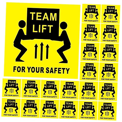GALPADA 200 Stück Team Lift Warnaufkleber für Schwere Objekte Selbstklebende Versandetiketten Sicherheitssymbol für Lager und Hochsichtbar und Langlebig von GALPADA