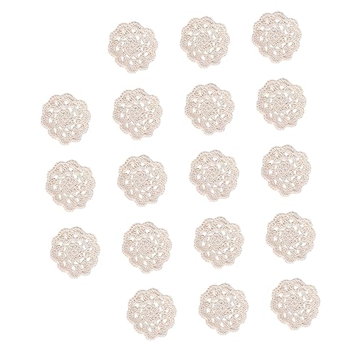 GALPADA 20Stücke Baumwoll Gehäkelte Blumenapplikationen DIY Verzierungen für Bastelprojekte für Schmuck Karten Taschen und Dekorationen Selbstklebend Baumwolle von GALPADA