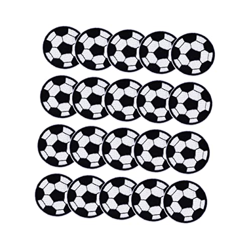GALPADA 20Stücke Fußball Applikationen Cartoon Stickerei Patches zum Aufbügeln für Kleidung Jeans und Jacken Waschbar und Wiederverwendbar von GALPADA