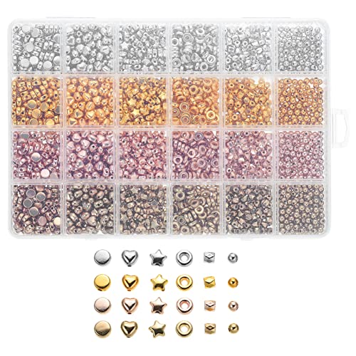 GALPADA 2160 Stück DIY Spacer Perlen Set Bastelperlen für Armbänder Schmuckdesign Leichte Langlebige Kunststoffperlen Verschiedenen Farben für Kreative Handarbeiten von GALPADA