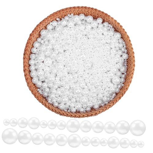 GALPADA 2205 Stück Perlenmix mit Teiliges Bastelperlen Weiß Verschiedene für Schmuckherstellung Armband und Kleidungsdeko Vielseitige DIY Perlen zum Auffädeln von GALPADA