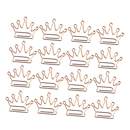 GALPADA 24 Stück Krone Form Büroklammern Gold Papierclips für Kreative Lesezeichen Bürobedarf und Party Essentials Robuste und Charmante Paper Needles von GALPADA