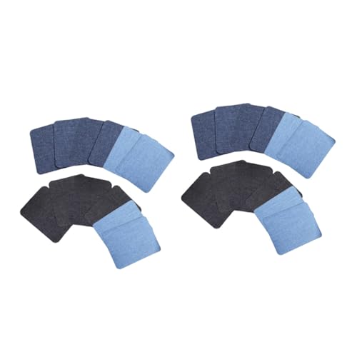 GALPADA 24 Stück Teiliges Bügelflicken für Kleidung mit Farben Langlebige Denim Patches zum Aufbügeln und Nähen Quadratische Reparaturflicken für Jeans Pullover und Kissen von GALPADA