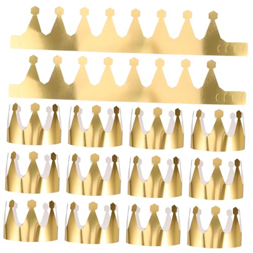 GALPADA 24 Stück Teiliges Goldene Papierkronen Partyhüte Vintage Stil Glattes Material Vielseitig für Geburtstagsfeiern Foto Requisiten Festliche Kopfbedeckung von GALPADA