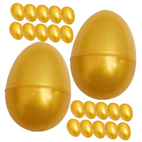 GALPADA 24 Stück Teiliges Hohle Goldene Ostereier aus Kunststoff Nachfüllbar Glatte Oberfläche Kinderfreundliches für Osterfeiern Partys Süßigkeiten Spielzeugaufbewahrung von GALPADA