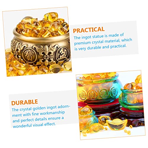 GALPADA 25 Stück Teiliges Goldene Ingot Dekorationen aus Premium Kristall Glatte Oberfläche Langlebige Feng Shui Yuanbao Figuren für Wohn und Bürodekoration Mini Ornamente von GALPADA