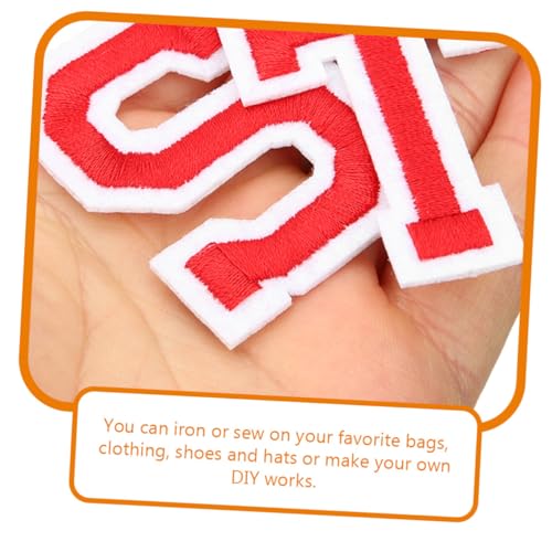 GALPADA 26 Stück Teiliges Bügelbuchstaben Besticktem Kreative Alphabet buchstaben Patches zum Aufbügeln und Nähen Leichte DIY Applikationen für Kleidung Taschen Bastelarbeiten Rot von GALPADA