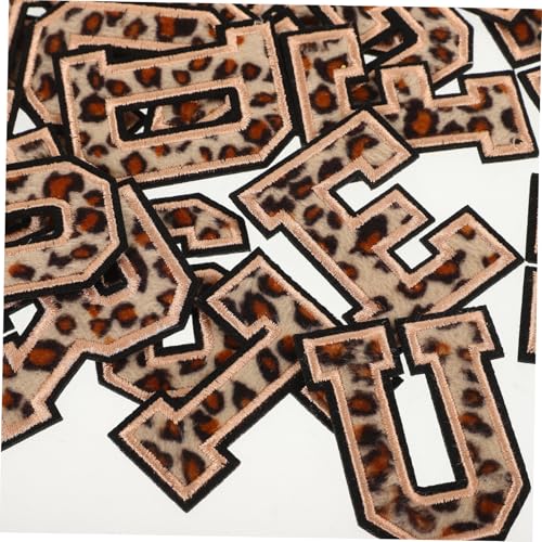 GALPADA 26 Stück Teiliges Bügelbuchstaben Patches Leopardenmuster Chenille Aufnäher zum Aufbügeln und Nähen für Kleidung Jacken Jeans Rucksäcke und DIY Textildekoration von GALPADA