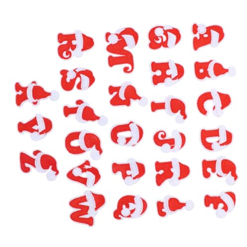 GALPADA 26 Stück Teiliges Gesticktes Buchstaben Patch Rot Weiß Bestickte Applikationen für Kleidung DIY Nähzubehör Robuste Textur Vielseitig für Jacken Schals Schuhe Festliche von GALPADA