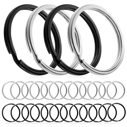 GALPADA 28Stücke Flache Schlüsselringe Runde Ringe Schlüsselanhänger Ringe Split Schlüsselringe Zubehör für DIY Handwerk von GALPADA