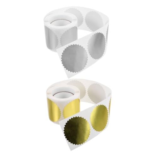GALPADA 2Rollen Prägeetiketten Gold Silber Hochwertige Aufkleber für Umschläge Dokumente Zertifikate Langlebiges Design mit Ästhetischem Zahnraddetail GALPADA 2Rollen Prägeetiketten Gold Silber Hochwertige Aufkleber für Umschläge Dokumente Zertifikate Langlebiges Design mit Ästhetischem Zahnraddetail von GALPADA