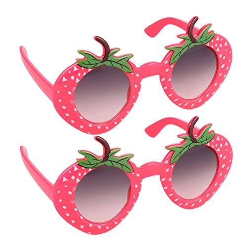 GALPADA 2St Cosplay-Party-Brille kind sonnenbrille Erdbeergläser tropische Partygeschenke schnapsgläser Erdbeeren Partybrille lustige Brille Perlmutt Requisiten Lieferungen Pool-Party rot von GALPADA