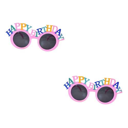 GALPADA 2St Geburtstagsparty-Brille party mitgebsel kinder kinderparty mitgebsel rave on alles zum geburtstag brille Kindergeburtstagsbrille schnapsgläser Buchstabe Requisiten Rosa von GALPADA