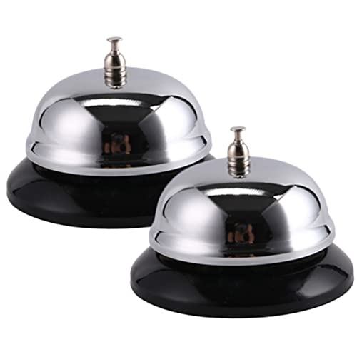 GALPADA 2Stücke Metall Tischglocke Praktische Serviceglocke für Restaurant Bar und Retro Design für Empfangsbereiche und Vielseitige Anwendungen von GALPADA