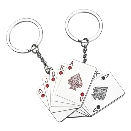 GALPADA 2Stücke Spielkarten Schlüsselanhänger aus Dekorative Poker Karten Anhänger für Taschen und Geldbörsen Kreative DIY Zubehör für GALPADA 2Stücke Spielkarten Schlüsselanhänger aus Dekorative Poker Karten Anhänger für Taschen und Geldbörsen Kreative DIY Zubehör für von GALPADA