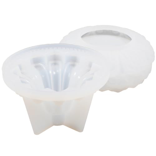 GALPADA 2Stücke Teiliges Silikon Kerzenständer Gießform für DIY Teelichter Flexible Silikonform für Glänzende Harzkerzen für Heimdekoration und Bastelprojekte von GALPADA