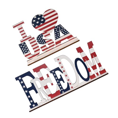 GALPADA 2Stücke Unabhängigkeitstag Holzbuchstaben Dekoration Patriotische Miniaturen Für Tisch Und Freiheit Deko Holzornamente Für Feierliche Anlässe GALPADA 2Stücke Unabhängigkeitstag Holzbuchstaben Dekoration Patriotische Miniaturen Für Tisch Und Freiheit Deko Holzornamente Für Feierliche Anlässe von GALPADA
