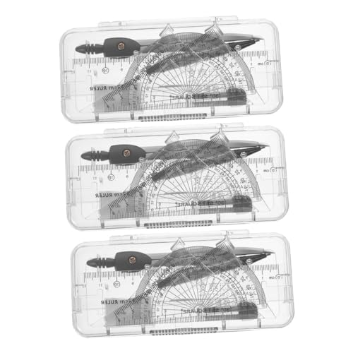 GALPADA 3 Boxen Kompaktes Zirkelset mit Lineal Winkelmesser und Radiergummi Teiliges Set für Präzises Zeichnen und Messen für Schule und GALPADA 3 Boxen Kompaktes Zirkelset mit Lineal Winkelmesser und Radiergummi Teiliges Set für Präzises Zeichnen und Messen für Schule und von GALPADA