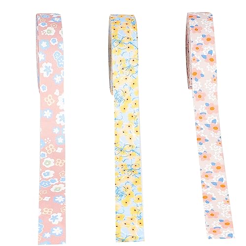 GALPADA 3 Rollen Blumenmuster Geschenkband Dekoratives DIY Bastelband für Geschenkverpackung Handgefertigte Schleifen Vielseitiges Party und Festtagsband von GALPADA