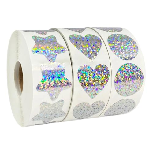 GALPADA 3 Rollen Dekorative Aufkleber Reflektierende Herz Stern und Kreisformen Multifunktionale Lehrer Stickerrollen für Schule Belohnung und DIY Dekoration Wasserfeste PVC Etiketten GALPADA 3 Rollen Dekorative Aufkleber Reflektierende Herz Stern und Kreisformen Multifunktionale Lehrer Stickerrollen für Schule Belohnung und DIY Dekoration Wasserfeste PVC Etiketten von GALPADA