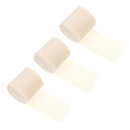 GALPADA 3 Rollen Fransige Chiffon Bänder Dekorative Hochzeitsbänder für Blumenarrangements und Partydekoration Breit Elegant und Handgefertigt GALPADA 3 Rollen Fransige Chiffon Bänder Dekorative Hochzeitsbänder für Blumenarrangements und Partydekoration Breit Elegant und Handgefertigt von GALPADA