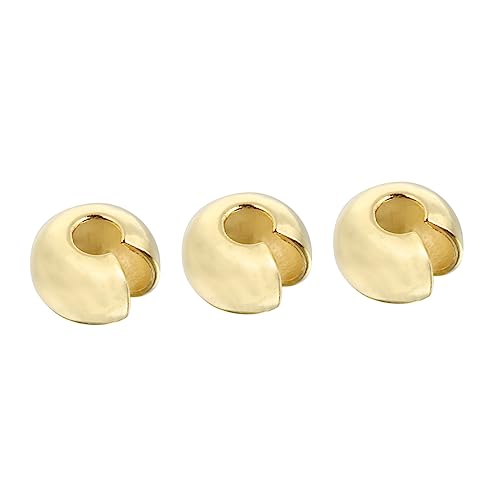 GALPADA 3 STÜCKE Goldfarbene Crimpperlen für Schmuckherstellung Halbrunde Positionierungsperlen Einfach zu Schließen für Armbänder und Ohrringe GALPADA 3 STÜCKE Goldfarbene Crimpperlen für Schmuckherstellung Halbrunde Positionierungsperlen Einfach zu Schließen für Armbänder und Ohrringe von GALPADA