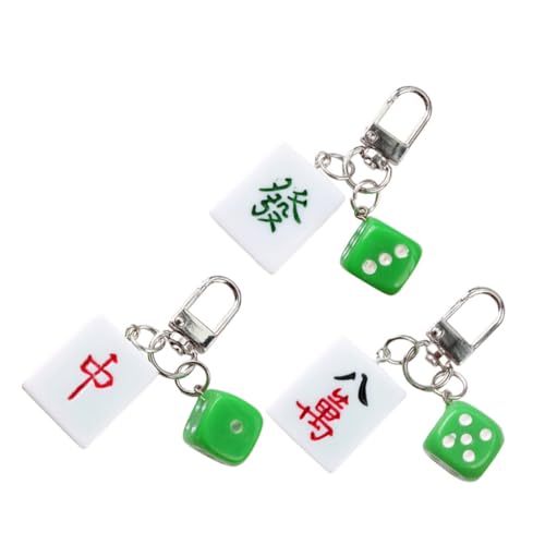 GALPADA 3 Stück Kreative Mahjong Schlüsselanhänger mit Chinesischem Design Leichter Taschenanhänger als Glücksbringer für Schlüssel Rucksack und Persönliche Dekoration Modisch und Tragbar von GALPADA