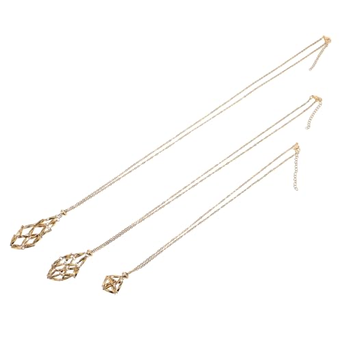 GALPADA 3 Stück Kristallhalter Halskette Stil Netz Design Verstellbar DIY Schmuck Anhänger Rohstein Halter für Kreative Schmuckherstellung von GALPADA