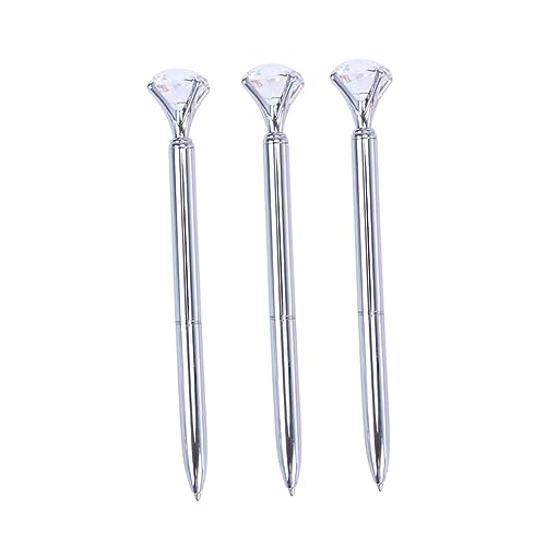 GALPADA 3 Stück Kugelschreiber mit Großem Diamant Metallkugel Schreibgeräte für Schule und Büro Silberne Ausführung Glatte Schreibeigenschaften als GALPADA 3 Stück Kugelschreiber mit Großem Diamant Metallkugel Schreibgeräte für Schule und Büro Silberne Ausführung Glatte Schreibeigenschaften als von GALPADA