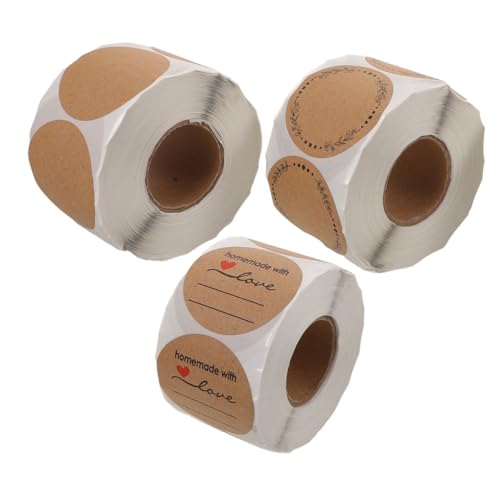 GALPADA 3 Stück Runde Selbstklebende Etikettenrolle Starke Haftung Blanko Siegelaufkleber für Verpackung Versand Lebensmittel Einzelhandel Einmachglas Verschluss GALPADA 3 Stück Runde Selbstklebende Etikettenrolle Starke Haftung Blanko Siegelaufkleber für Verpackung Versand Lebensmittel Einzelhandel Einmachglas Verschluss von GALPADA