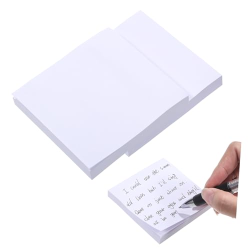 GALPADA 3 Stück Selbstklebende Memo Pads Quadratisch Weiß Tragbare Notizzettel für Büro und Schule Glattes Schreibpapier Vielseitige Haftnotizen für To Do Listen und Nachrichten von GALPADA
